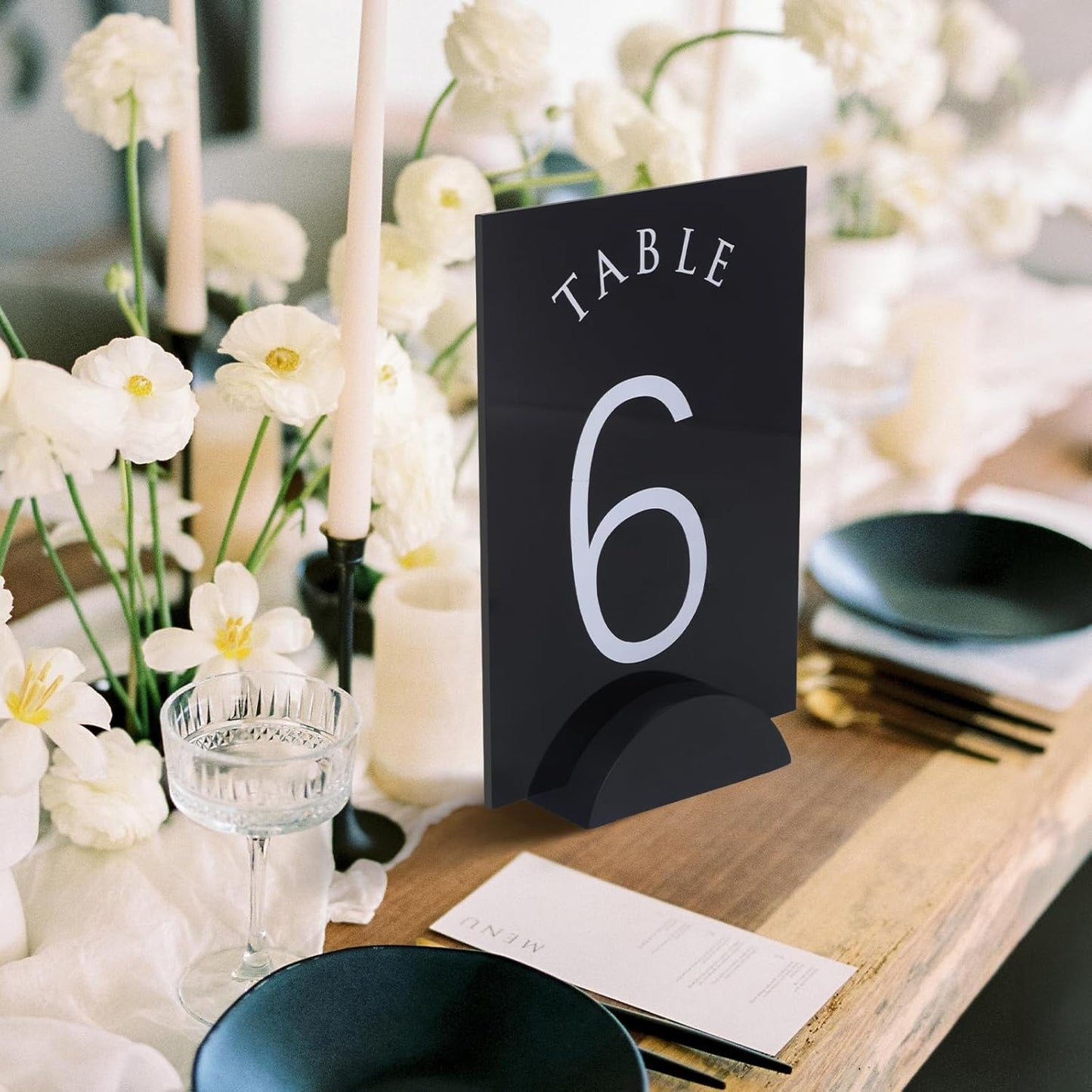 UNIQOOO 10 Pack 4" Gold Birch Wood Stands for Wedding Acrylic Sign, Wood Table Number Holders for 1/8 Thick Acrylic Sheets | Wedding Display Stand, Card Holder for Bar Menu, Retail Sign, Party