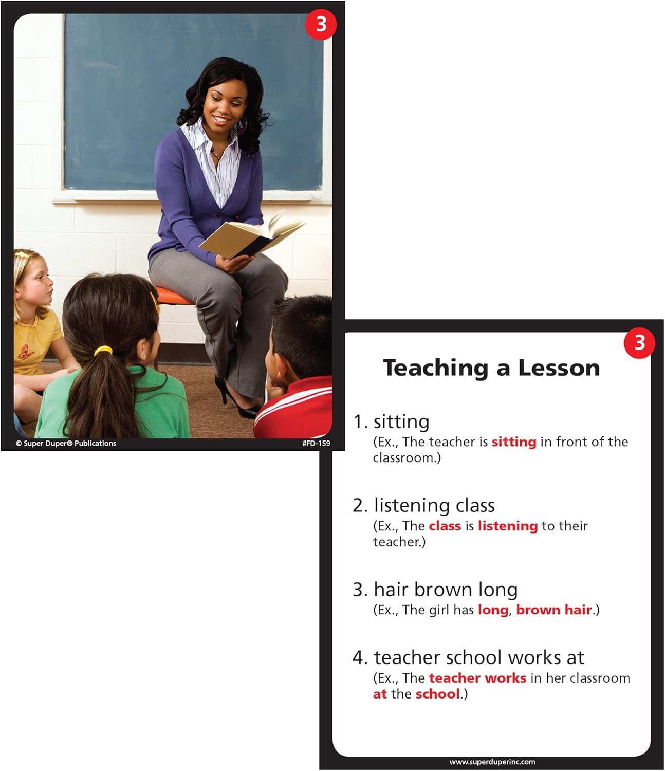 Super Duper Publications | Photo Sentence Building Fun Deck | Grammar and Early Reading Skills Flash Cards | Educational Learning Materials for Children