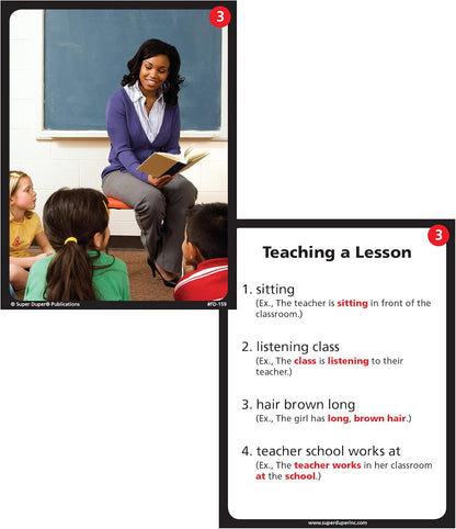 Super Duper Publications | Photo Sentence Building Fun Deck | Grammar and Early Reading Skills Flash Cards | Educational Learning Materials for Children