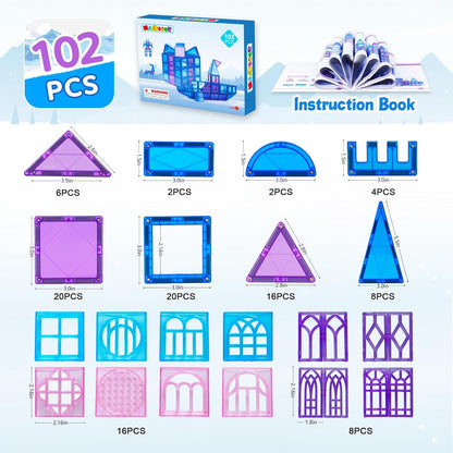 MAGBLOCK 85Pcs Marble Run Magnetic Tiles Toy Building Blocks STEM Educational Child Brain Development Kit Magnet Construction Toys for Boys Girls Kids Age 5 6 7+ Years Old