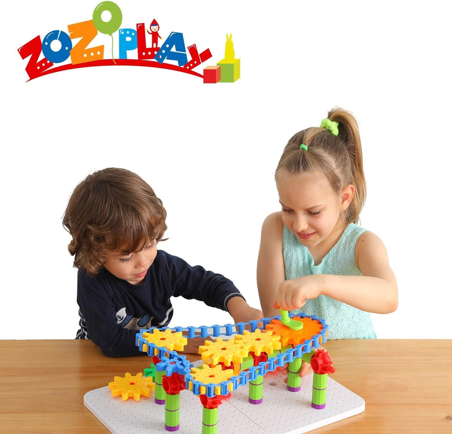 ZOZOPLAY STEM Learning Toy – 170 PCS Creative Engineering Gears & Construction Building Blocks, Kids Gears Toy Educational Set for Boys and Girls Ages 6–8