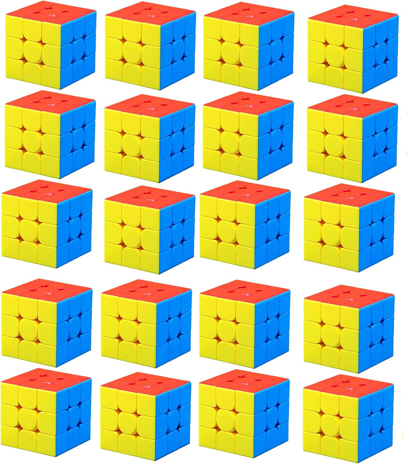 CFMOUR 20 Pack 3x3 Speed Cube Set - Stickerless Magic Cubes Bundle 3x3x3- Fast Turning Birthday Party Easter Valentines Day Gifts Puzzle Game Brain Toy for Kids and Adult