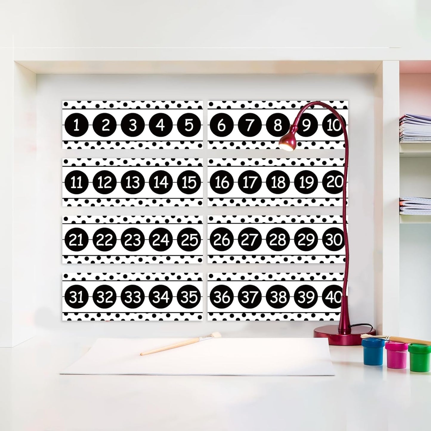 Number Line for Classroom Wall (-20 to +120) Boho Heart Shape Number Bulletin Board for Students Math Learning Boho Bulletin Border Decor Numbers Boarder Strips for Home School