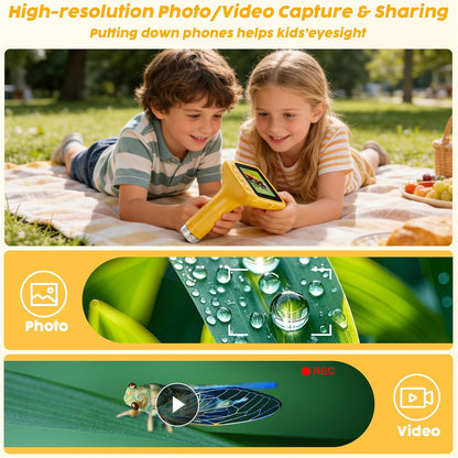 1000X Handheld Digital Kids Microscope with 3.0" IPS Screen, USB-Powered STEM Educational Science Toy with 8 LED Lights & Photo/Video Capture, Portable Learning Gift for Boys & Girls(White)