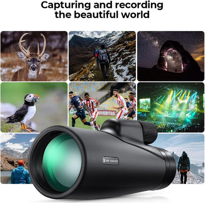 K&F Concept 8-32X50 Zoom Monocular - High Power Dual Focus Prism Compact Monoculars for Kids Adults, with Phone Adapter, Low Light Night Vision, FMC Lens for Bird Watching Hunting Travel Camping Starg