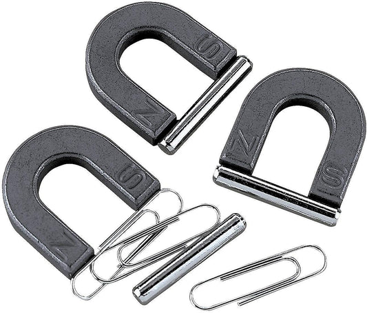 Fun Express Magnets for Kids Set of 12 - Mini Horseshoe Magnet with Bar for Science Experiments | Educational Magnetic Toys for Classroom Learning | Perfect Science Toys for Teachers & Students