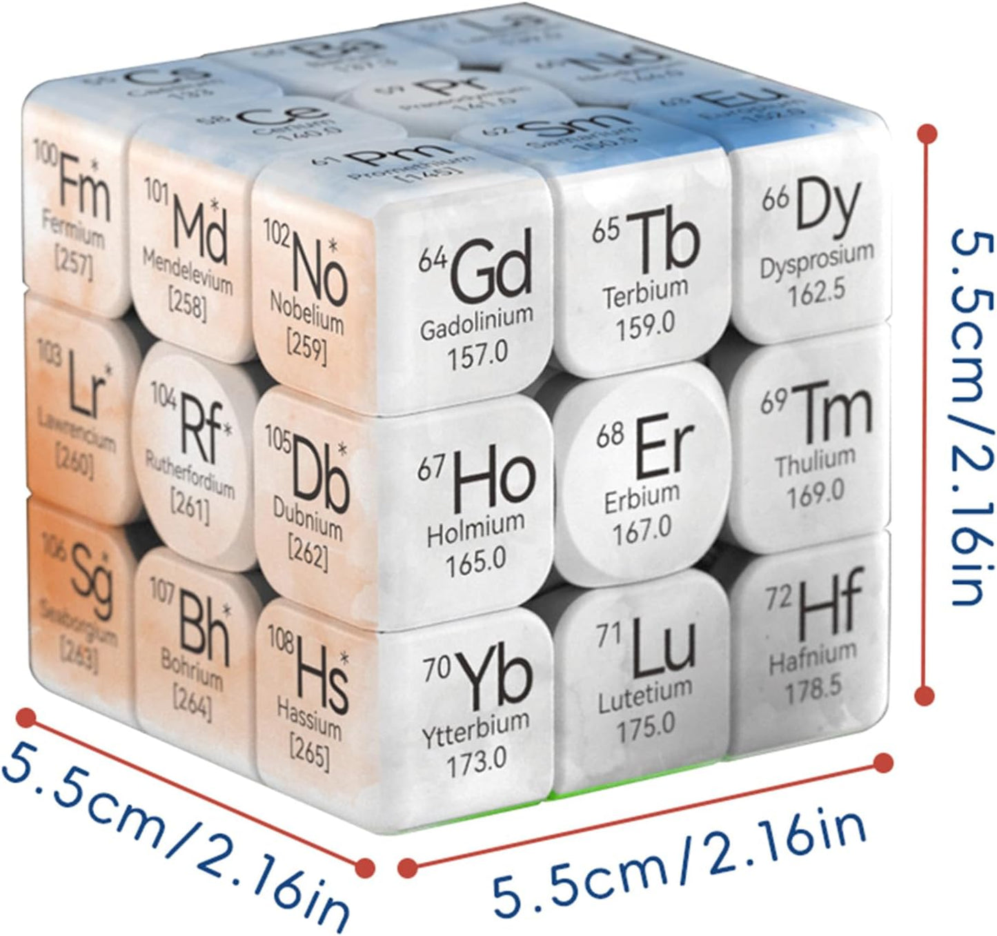 Periodic Table 3x3 Speed Cube, UV Printing Element Cube Magic Cube Educational Puzzles Toys for Kids,Beginners and Adults (Stickerless) Black