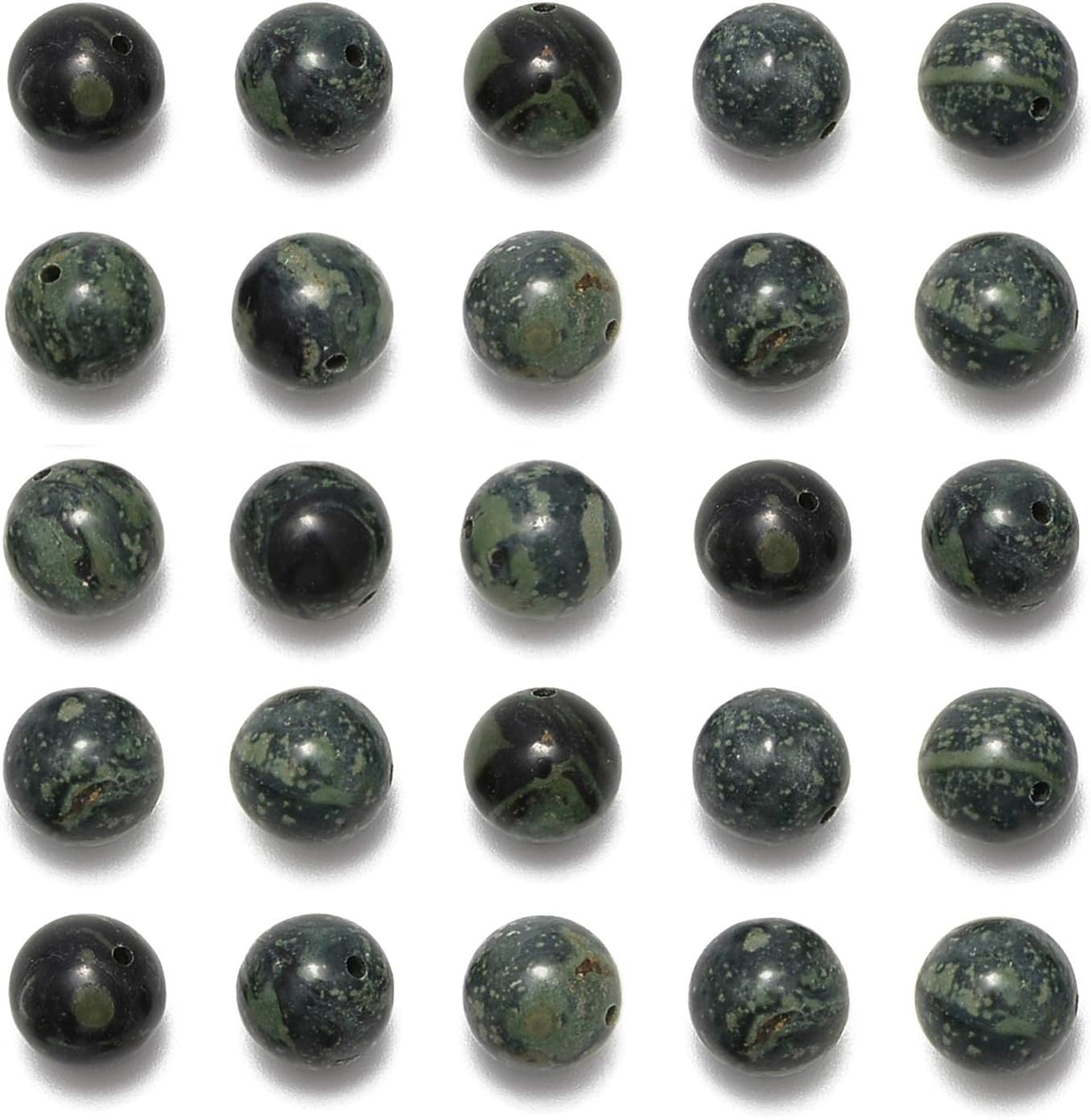 NCB 100pcs Original Natural Stone Beads Gemstone Round Loose Beads 6mm 8mm 10mm (Blue Aventurine, 6mm 100Beads) - Colors A