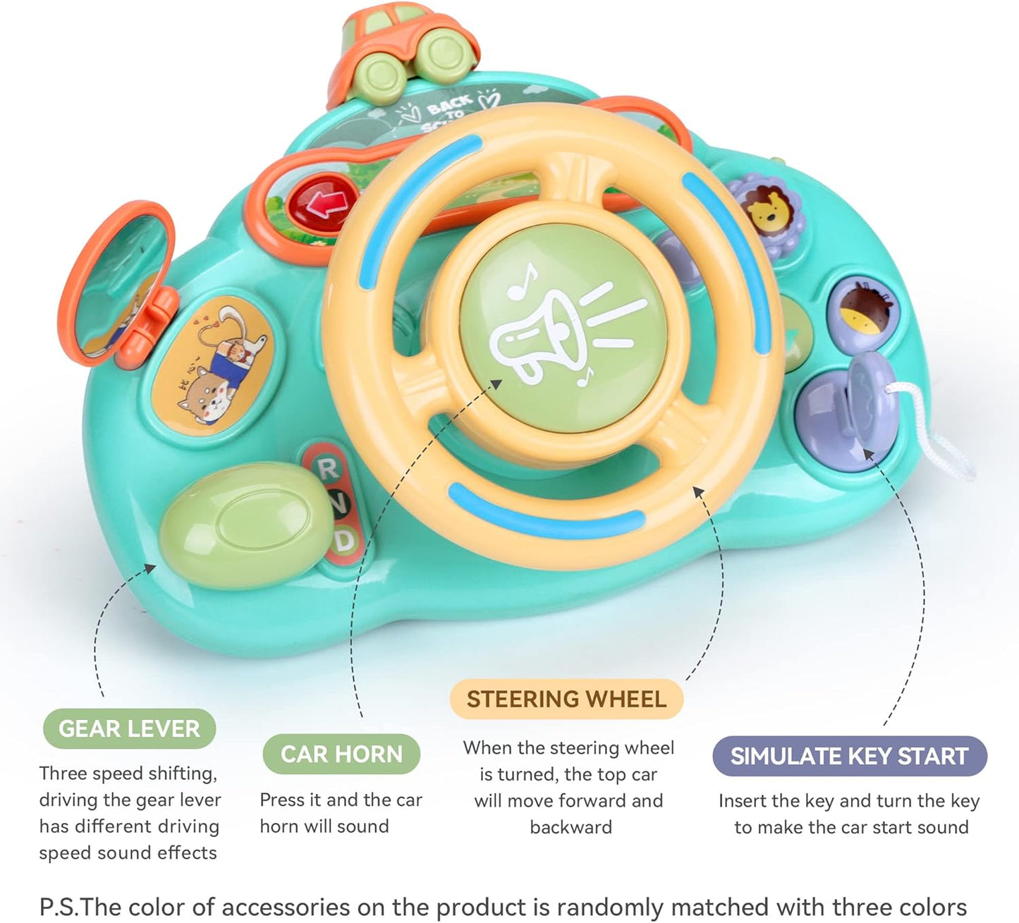 Caterbe Steering Wheel for Toddlers Toys, Baby Montessori Toy for Educational Gift