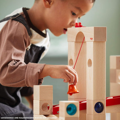HABA Wooden Marble Run Ball Track Building Set for 4-10 Year Olds, STEM Toy with 49-Piece Wooden Track and Marbles, Montessori Toys for 4 Year Olds