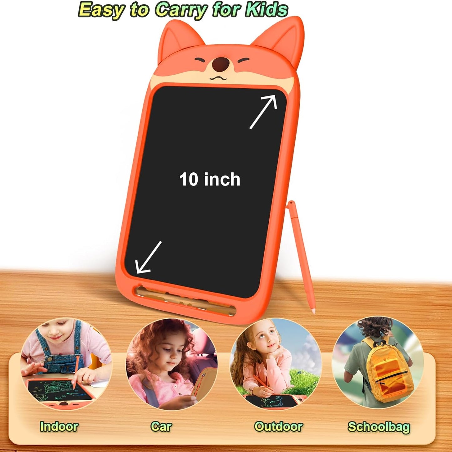 10 Inch LCD Writing Tablet, Erasable Doodle Board Toy, Cute Lion Drawing Pad for Kids Ages 2-6 - Educational Christmas Birthday Gift (Lion)