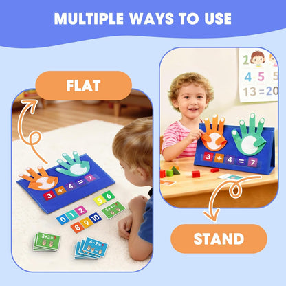 Auchq Preschool Learning Toys for Toddlers 3 4 5 Years Old, Montessori Educational Math Manipulates Number Counting Blocks for Kids, Finger Counting Math Desktop Toy for Boys Girls Birthday Gifts.