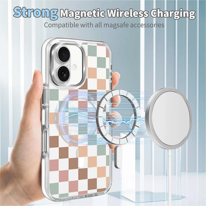 for iPhone 17 Pro Max Case [Compatible with Magsafe],Girls Women Clear Magnetic Case Silicone Shockproof Protective Cover with Pattern Colorful Motivational Letters