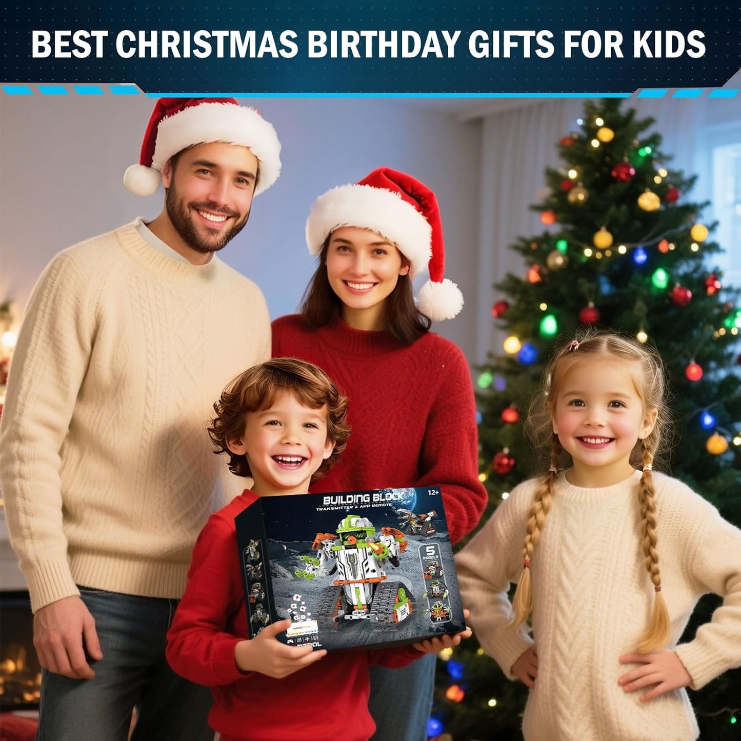 STEM Robot Building Kit with Remote Control for Boys Age 6-13, Coding Robotic Technic Toys Birthday Gifts for Kids, 5 in 1 Science Kit Robotic Models with 539 Pieces