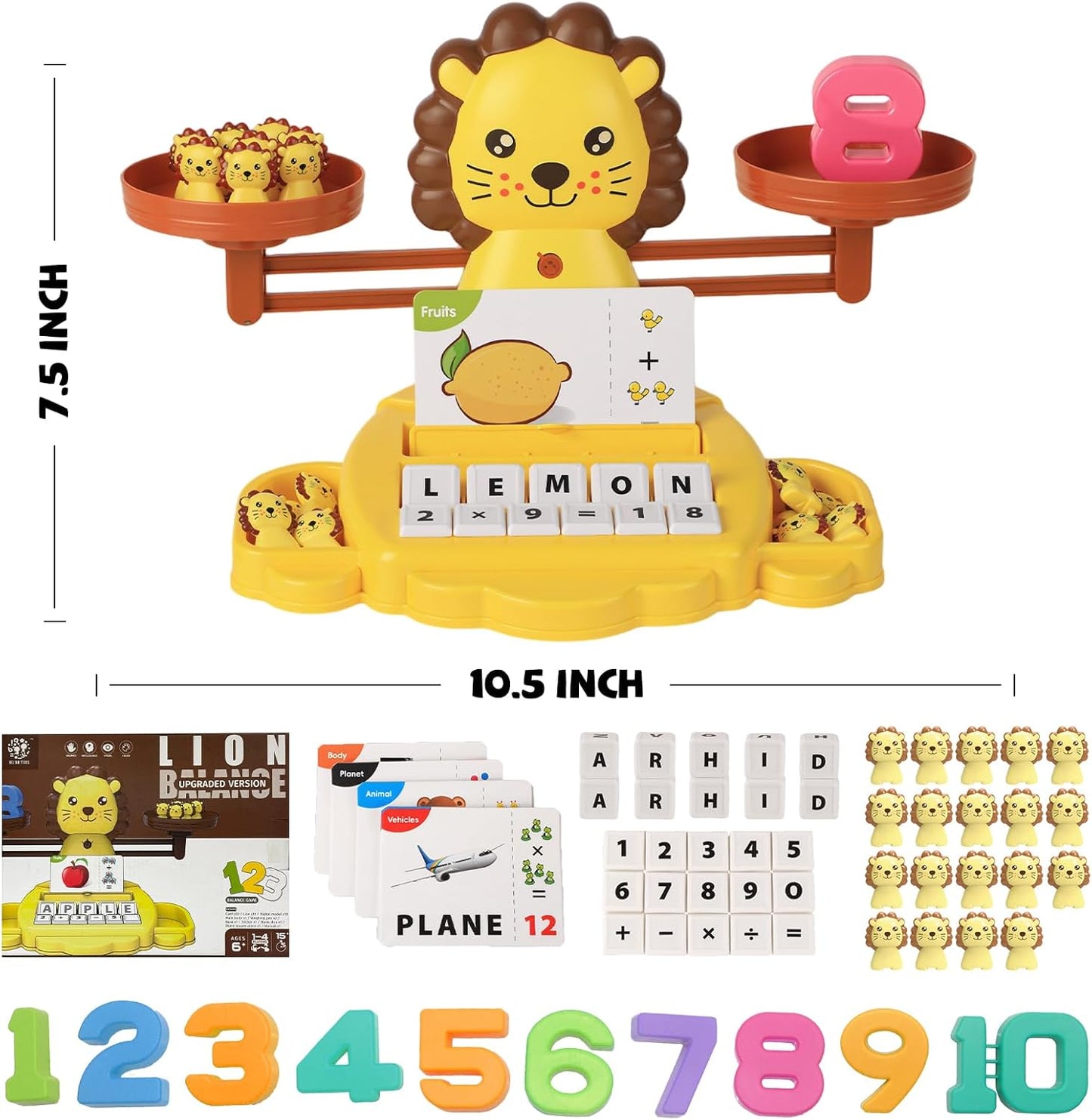 Snugzy Dinosaur Balance Counting Toys Math Game Montessori Toys Learning Games for Kids Educational Toy Gifts for Boys Girls Age 5-7