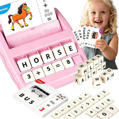 Matching Letter Game for Kids, 2 in 1 Educational Toys Alphabet Spelling & Reading, Number & Color Recognition Learning Flash Cards Birthday Gifts for Preschool Kindergarten Boys & Girls (Light Blue)