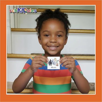 Kids Visual Schedule Magnets and Headings: SchKIDules 93Pc Home Collection for Daily Routines, Chores, Executive Functioning, Behavioral Supports, Communication-Good for Toddlers, ADHD, Autism