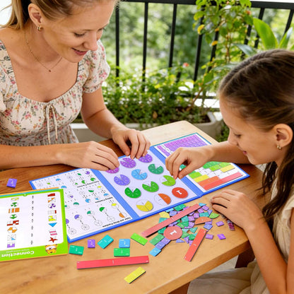 Magnetic Fraction Educational Puzzle Set, Fraction Tiles & Circles Demonstration Book, Montessori Math Manipulatives for Elementary Classroom, Hands-On Learning Tool for Fractions