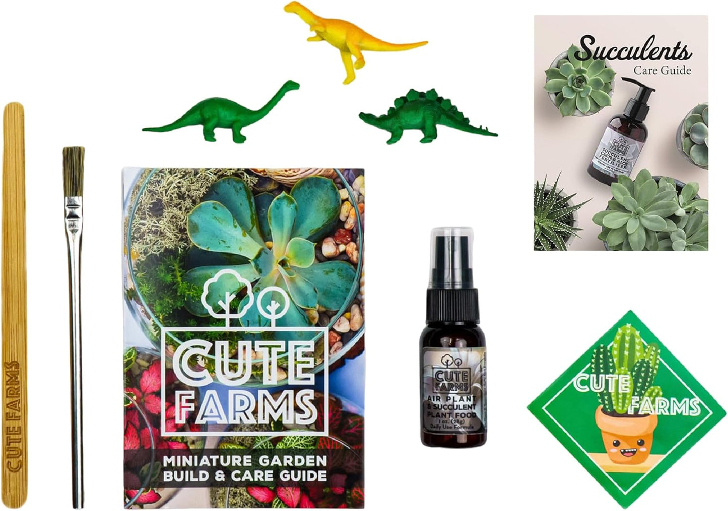 Cute Farms Terrarium Starter Kit | Moss, Vermiculite, Soil, Pebbles, Plant Food, & Finishing Tools (Large Kit + Crystals)