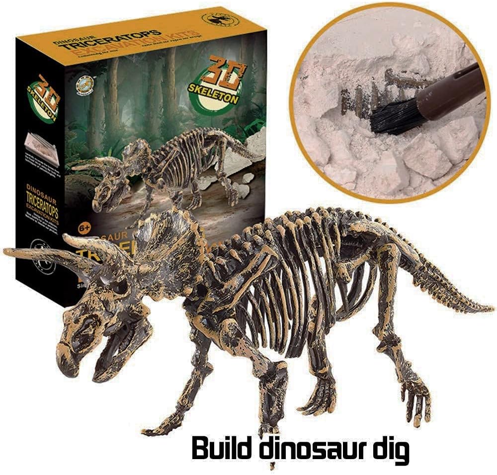 Dig & Discover Dino Tyrannosaurus Rex Dinosaur Skeleton 3D Fossil Bones Excavation, Science Educational Toy Kit for Kids, Children