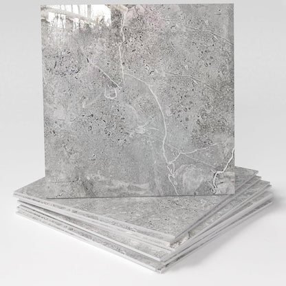 20-Pack Peel and Stick Gilded White Marble Tiles (11.8" x 11.8") – 19.4 Sq. Ft. Waterproof PVC Shower & Backsplash Tiles for Bathroom, Kitchen, and Living Room – Self-Adhesive, Easy Installation