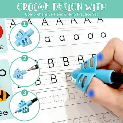 Magic Grooved Writing Practice for Kids Ages 3-8,Reusable Large Grooved Handwriting Practice Books, Writing Books for Kids 5-7 Preschool Learning Activitys for Tracing Letters & Numbers