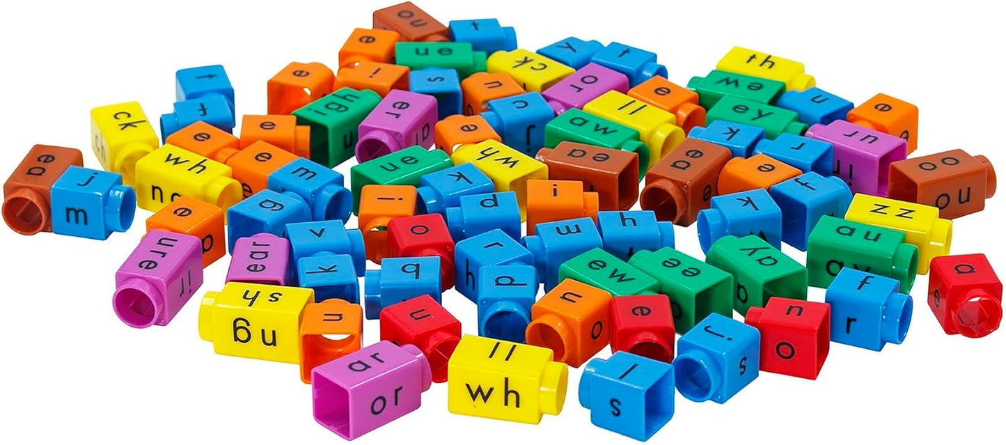 Junior Learning: Rainbow Phonics Blox: Vowel Sounds - Phase 5 - Build & Learn, 30 Activity Cards, Color Coded Blocks, Reading Development, Kids 5+