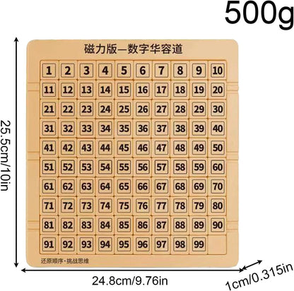 Slide Puzzle 1-99 Number Magnetic Educational Counting Toy - Doodle Board with Pen for Boys Girls Teens | Fun Learning Game for Easter Travel Christmas Holidays and Skill Development