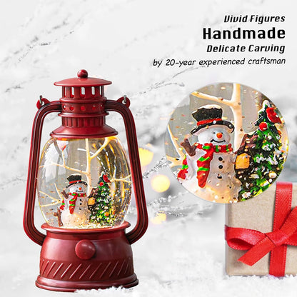 Musical Christmas Snow Globes Lantern, 7.87" Lighted Electric Snowglobes with 8 Holiday Songs 6H Timer Dual Power, Snowman Christmas Ornaments Snow Globe for Kids Adults Xmas Decor Gifts for Men Women