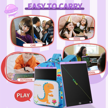 [2 Pack] Genialba LCD Writing Tablet 12-Inch Colorful Doodle Board, Toddler Learning Educational Toys Gifts for 3-8 Years Old Girls and Boys, Electronic Drawing Pad for Kids (Pink&Blue)