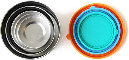 Ecolunchbox Seal Cup Trio – 3‑Piece Nesting Stainless Steel Leak‑Proof Container Set (40 oz Total) with Silicone Lids – Plastic‑Free, Non‑Toxic, Dishwasher & Oven Safe