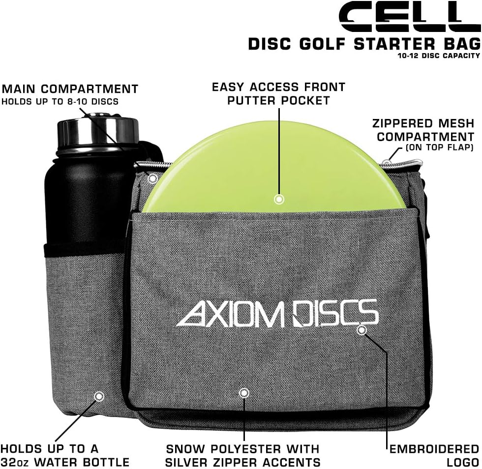Axiom Discs Cell Disc Golf Starter Bag (Choose Your Favorite Color)