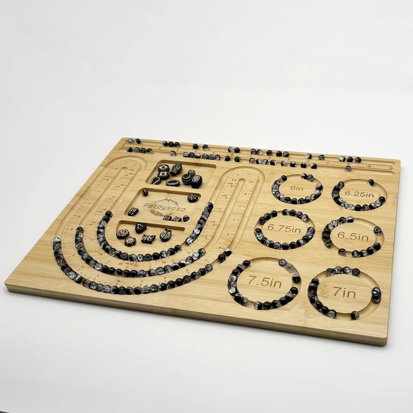 Petoysoso Bead Boards for Jewelry Making, Bamboo Beading Board for Bracelet & Necklace, Jewelry Making Supplies,Bead Tray Supplies