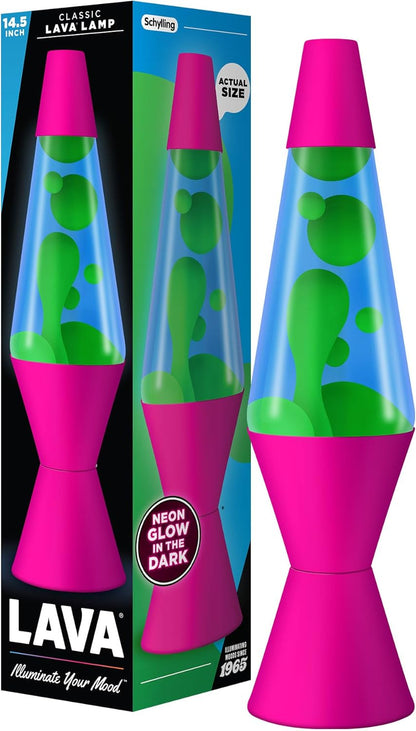 The Original Lava® Lamp - 14.5" Techno Chrome - Classic Liquid Motion Lamp - Pink Lava and Blue Liquid - Item #2097 (Amazon Exclusive)