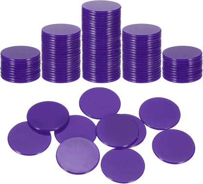 uxcell 120Pcs 1 Inch Poker Chips, Plastic Bingo Chips Learning Counters Counting Counters Disks Markers Opaque Game Tokens for Game Play Math Counting, Pink, Flat