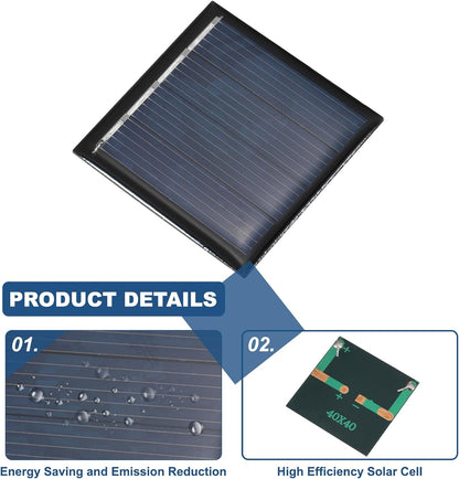 MECCANIXITY 10PCS 2V 0.08W 0.04A Mini Solar Panels for Solar Power, Small Solar Photovoltaic Cells Charge DIY Electric Toy Materials Solar System Kits, 1.57" x 1.57"