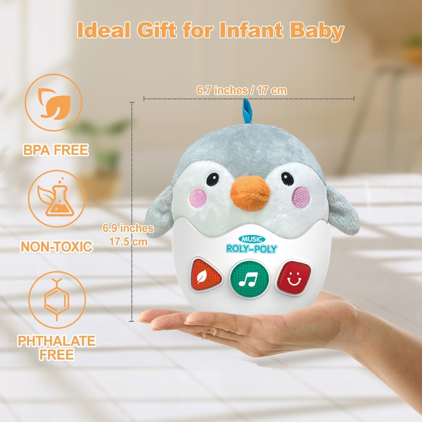 LTKFFFdp Baby Toys for Toddlers 1-3, Animal Plush Musical Toy, Nesting Cups Shape Sorter for Infant 6 to 12-18 Months, Learning Toy with Rattle, Birthday Gifts for Kids 9-12 Month Girl Boy