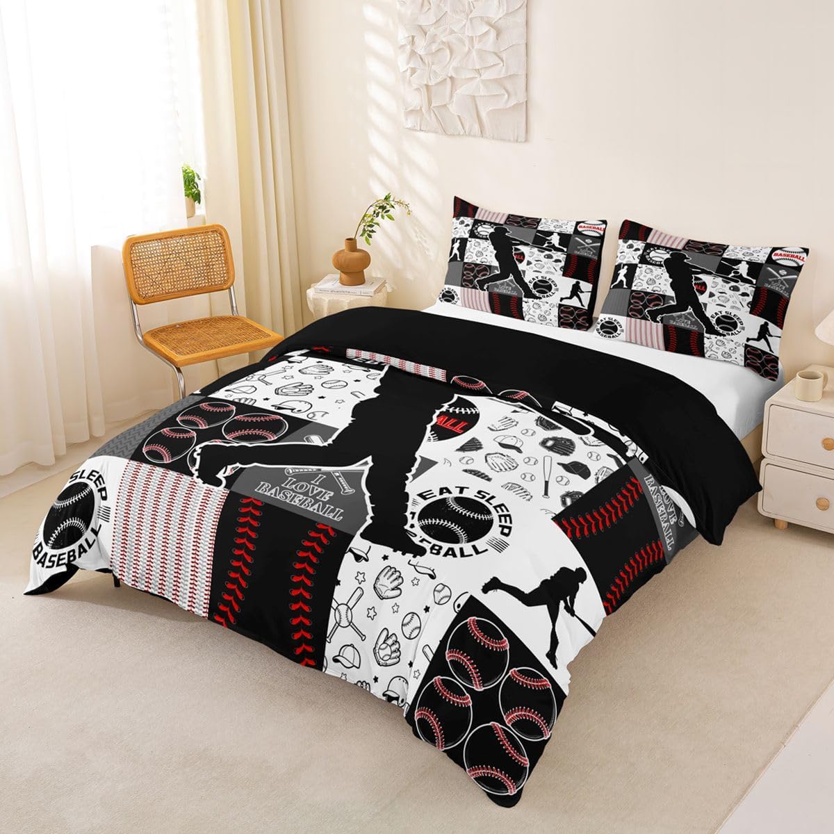 Drum Kit Duvet Cover,Kids Musical Instruments Bedding Set,Rock Music Comforter Cover for Boys Girls Room Decor,Neon Lighting Lightweight Bedspread Cover Twin Size with 1 Pillow Case(No Comforter)
