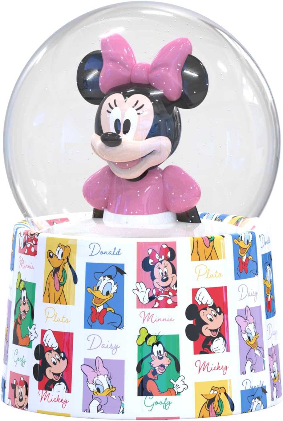Silver Buffalo Disney Mickey and Friends Mini Light Up Snow Globe│Minnie Mouse│3.8 Inches Tall, 45mm (Small)