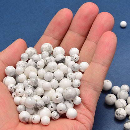 NCB 100pcs Original Natural Stone Beads Gemstone Round Loose Beads 6mm 8mm 10mm (Blue Aventurine, 6mm 100Beads) - Colors A