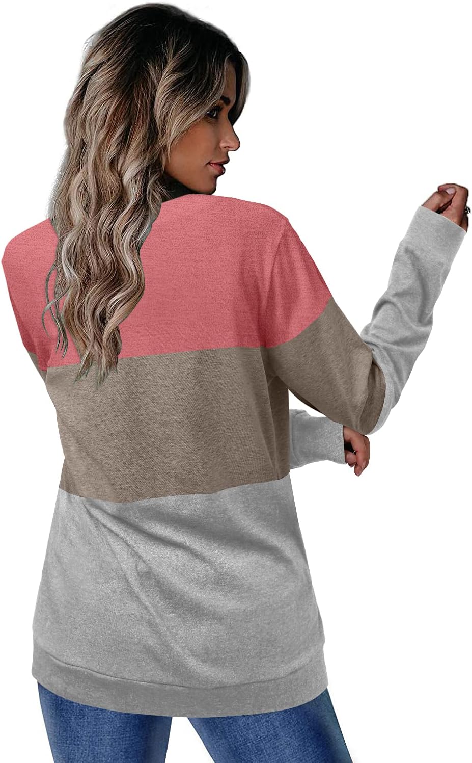 CRAZY GRID Womens Trendy Long Sleeve Shirts Casual Loose Soft Sweatshirt Fall Tops