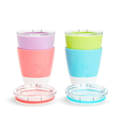 Munchkin® Splash™ Open Toddler Cups with Training Lids, 7 Ounce, Multicolored, 4 Pack | Open, with Training Lids