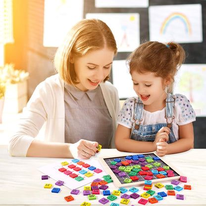 Wooden Montessori Math Counting Hundred Board Toys, 1-100 Consecutive Numbers Learning & Educational Game Toy for Kids Toddlers 3 Year Old with Storage Bag