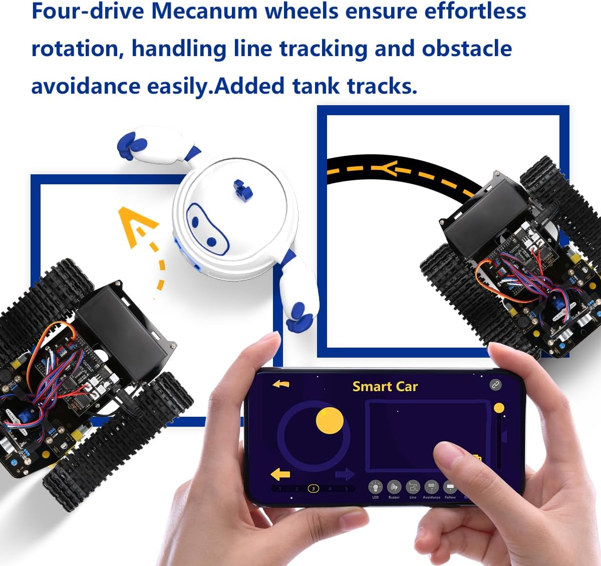 ACEBOTT Smart Robot Tank Car Kit with ESP32 for Arduino Robotics for Kids Ages 8-12 12-16 STEM Science Kits Coding Gifts for 8-16 Year Old Boys Girls Teens Cool Engineering Building Toys Unique Gifts