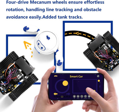 ACEBOTT Smart Robot Tank Car Kit with ESP32 for Arduino Robotics for Kids Ages 8-12 12-16 STEM Science Kits Coding Gifts for 8-16 Year Old Boys Girls Teens Cool Engineering Building Toys Unique Gifts