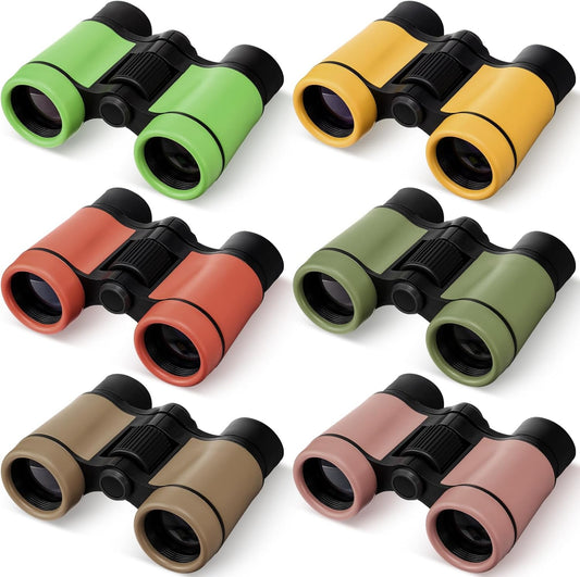 Foilswirl 12 Pack Kid Binoculars Shockproof Mini Compact Binoculars Toys for Girls Boys Small Folding Telescope for Bird Watching Educational Learning Camping Birthday Gifts