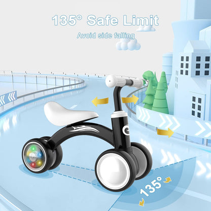 Gamfeiny Colorful Lighting Baby Balance Bike Toys for 1 Year Old Boy Girl Gifts, 10-36 Month Toddler Balance Bike, No Pedal 4 Silence Wheels & Soft Seat First Riding on Toys, 1st Birthday Gifts
