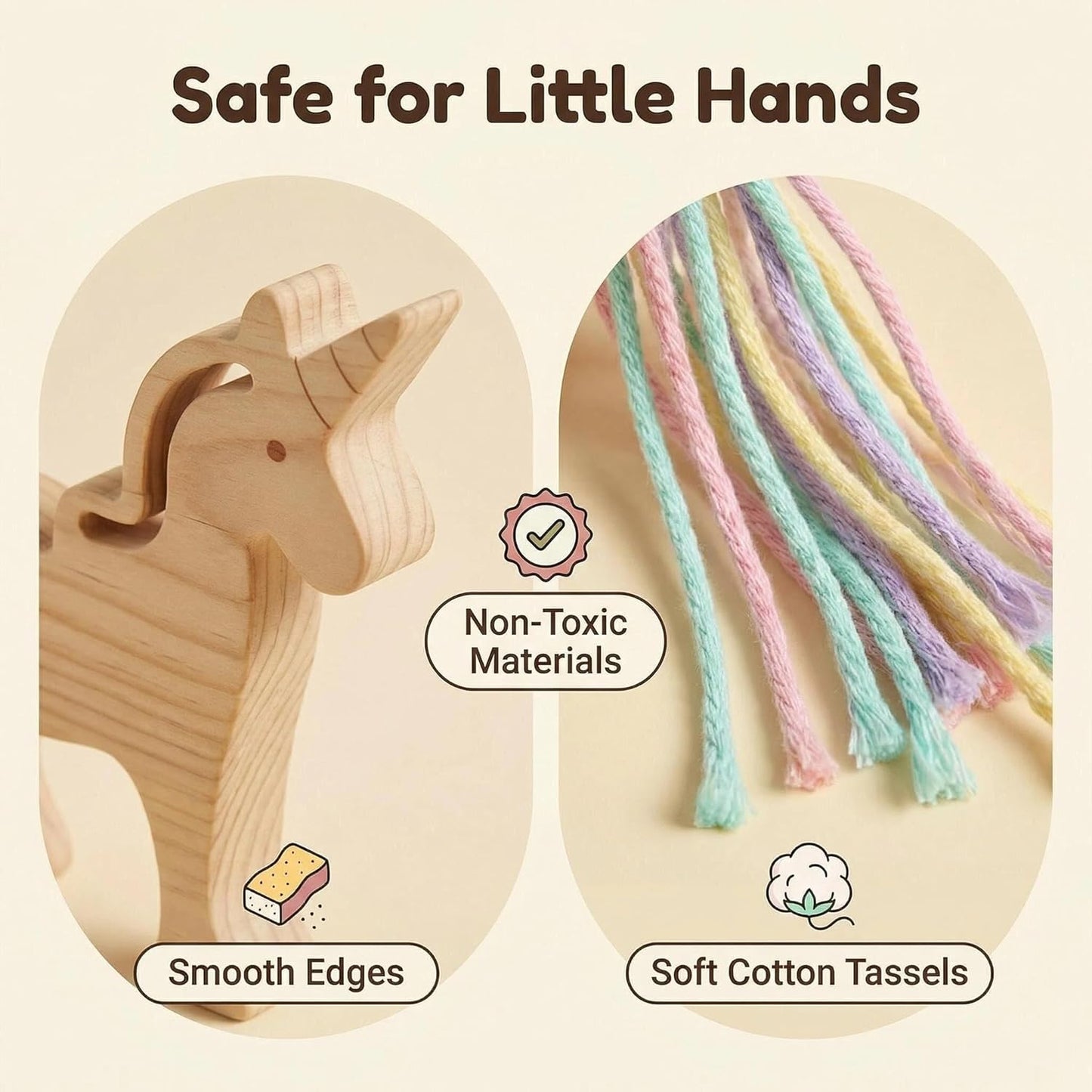Eray Wooden Unicorn Lacing Montessori braiding Toys for Kids DIY Toy Plane Activities Car Travel Toy Educational Learning Threading for Fine Motor Skills