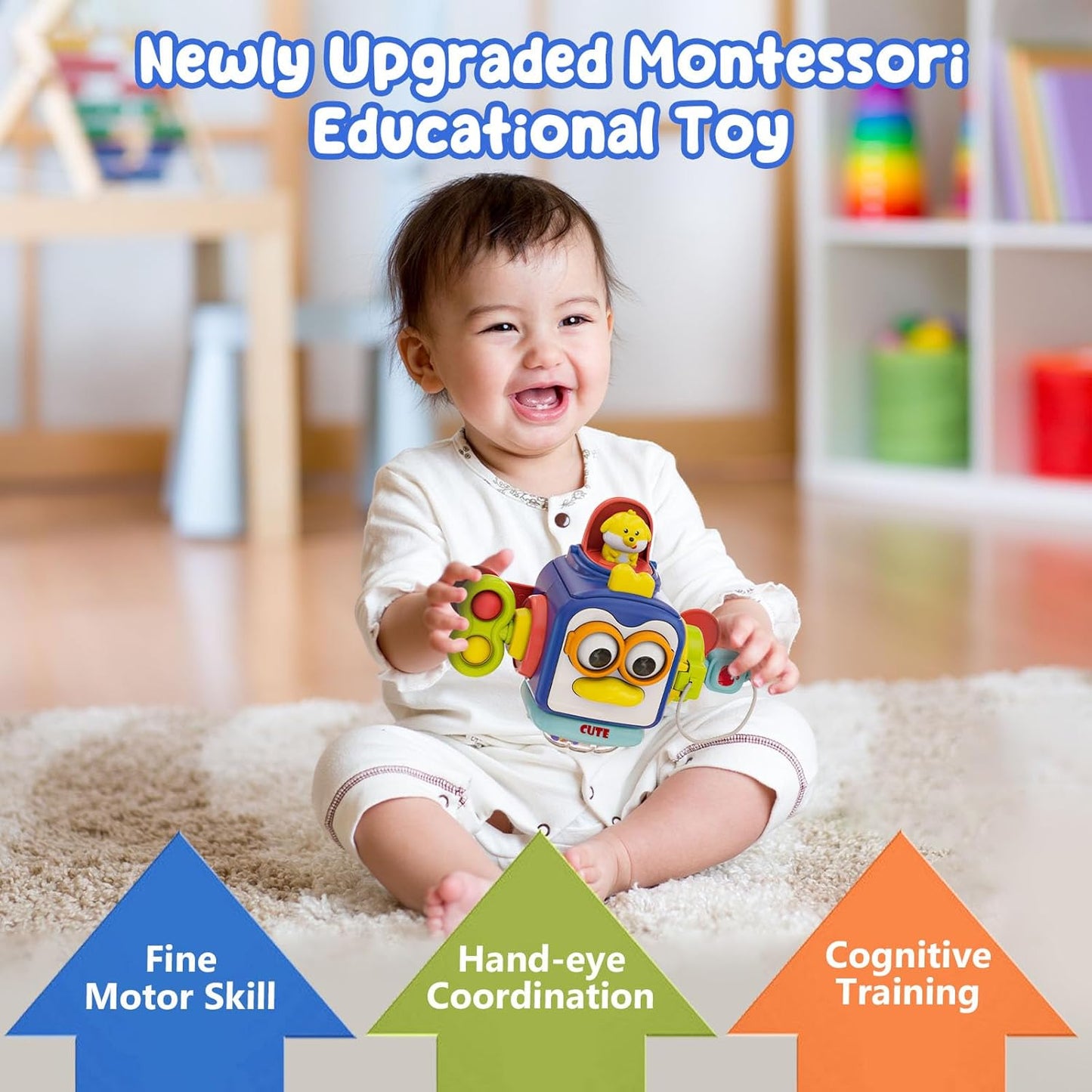 OSIMILY Montessori Toys for 1 Year Old, Busy Cube for 1 Year Old Boy Gifts,Sensory Toys for Toddlers 1-3,Fine Motor Skills Educational Toys,Birthday Gift for Baby Aged 6, 9, 10, 12, 18 Months