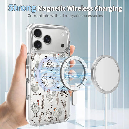 for iPhone 17 Pro Max Case [Compatible with Magsafe],Girls Women Clear Magnetic Case Silicone Shockproof Protective Cover with Pattern Colorful Motivational Letters